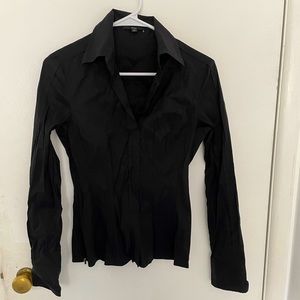 Hugo Boss Black V-Neck Collared Blouse